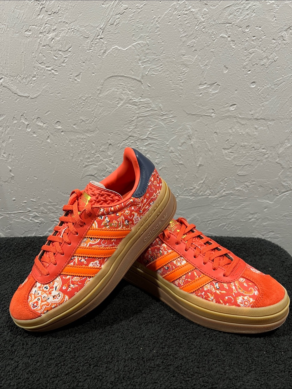 🔥 ADIDAS Gazelle Bold Ornate Preloved Red Paisley Sneakers Women’s Sz 7 - RARE
